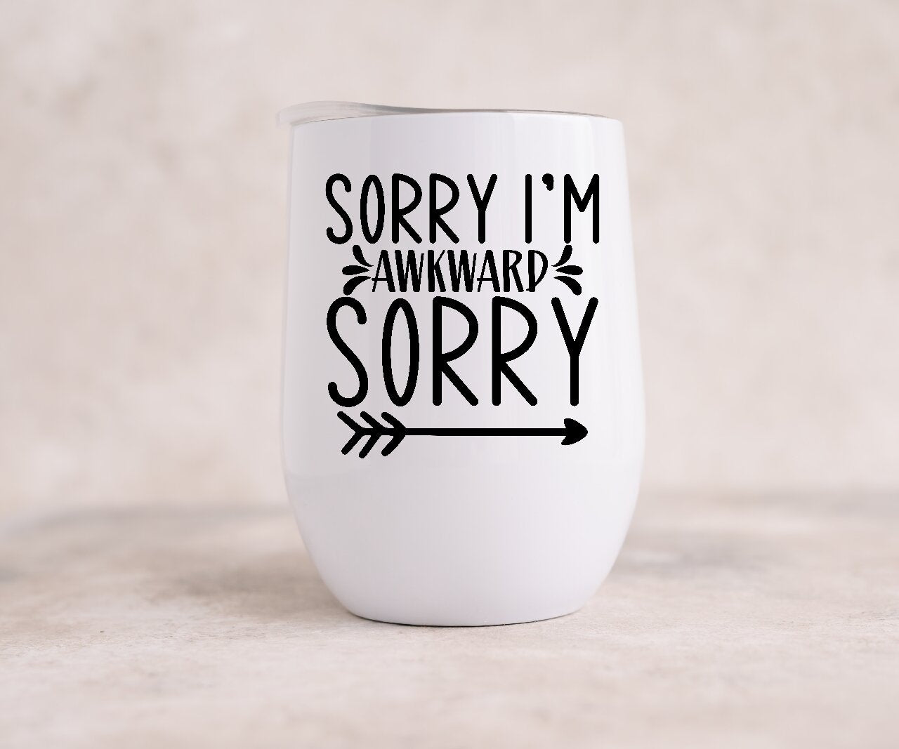 Sorry I'm Awkward, Sorry - Wine Tumbler