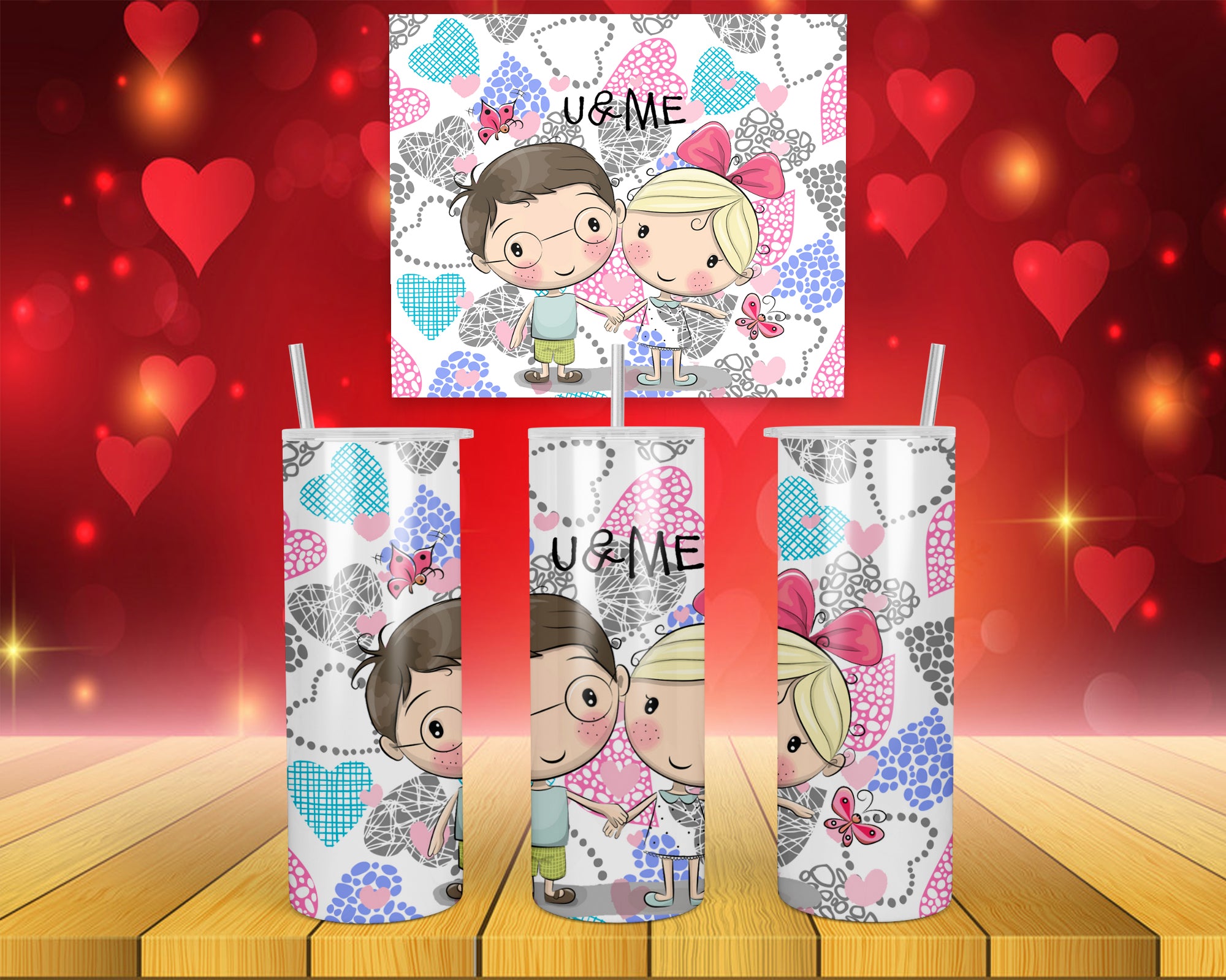 Valentines Design 3 - 20oz Skinny Tumbler