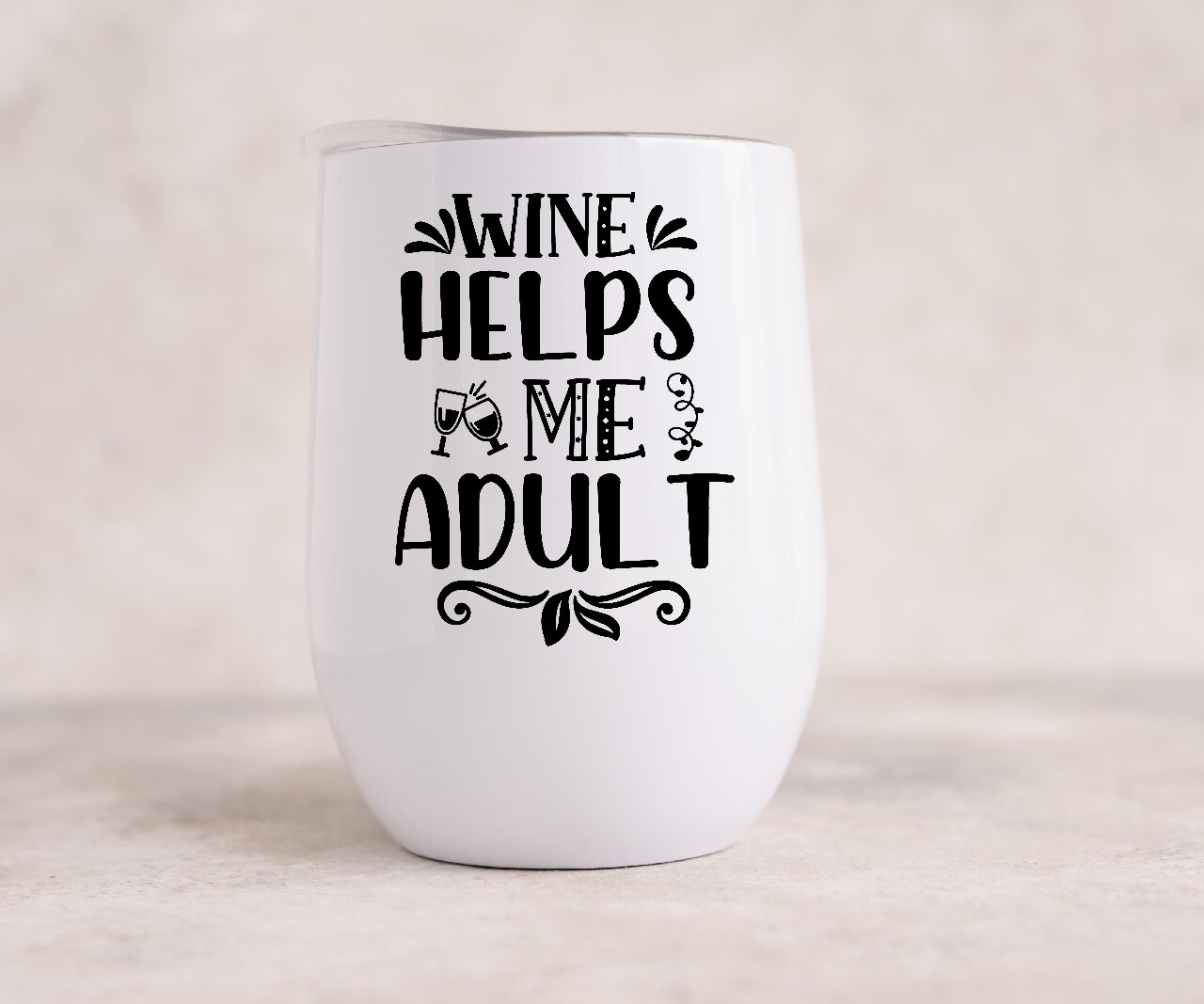 Wine Helps Me Adult - Wine Tumbler
