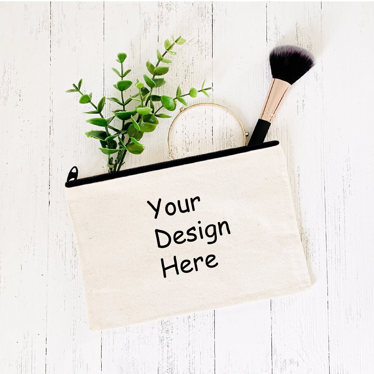 Personalized Canvas Zipper Bag/Pencil Case/Cosmetic Bag