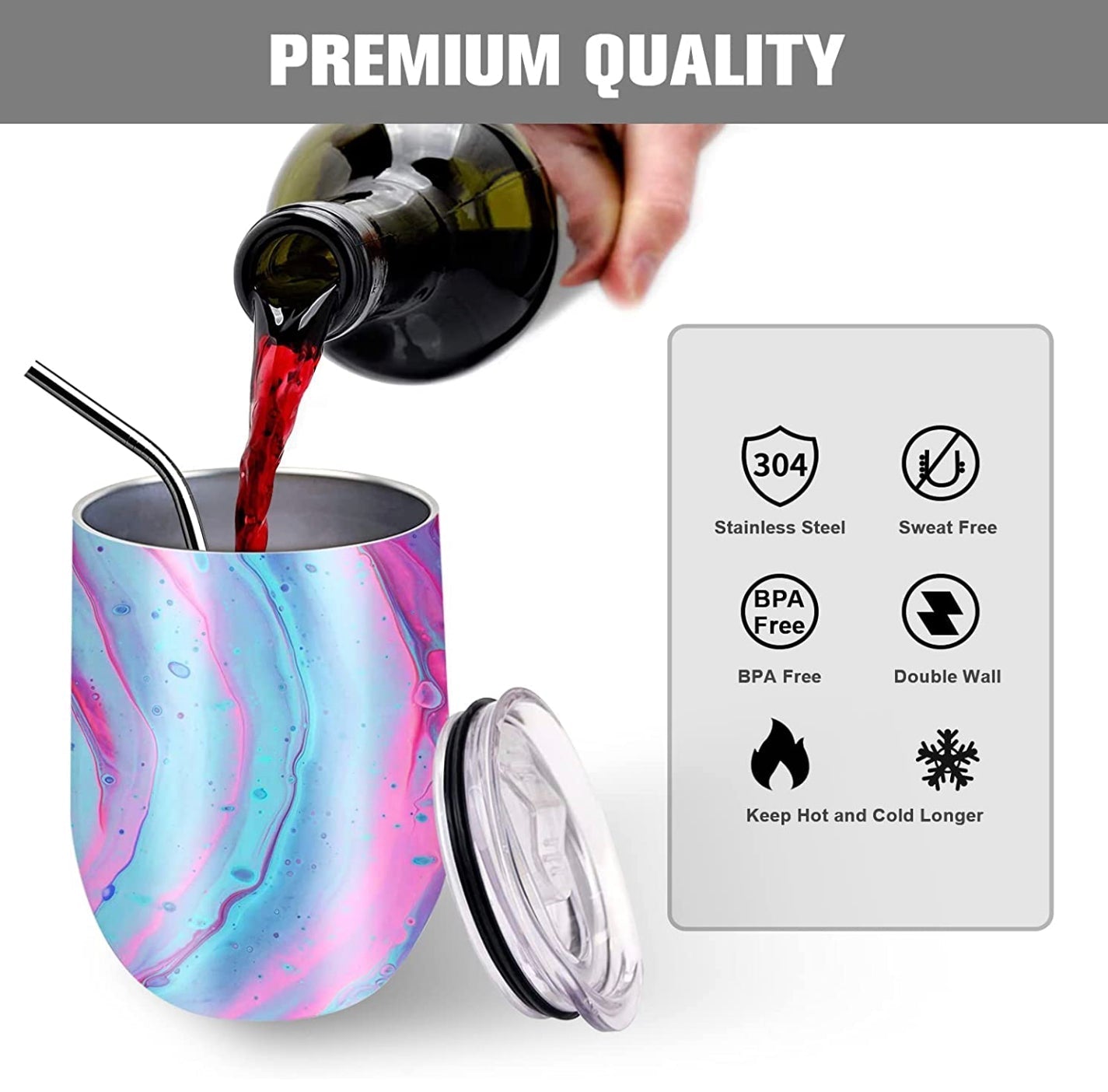 Let's Drink Wine And Judge People - Wine Tumbler